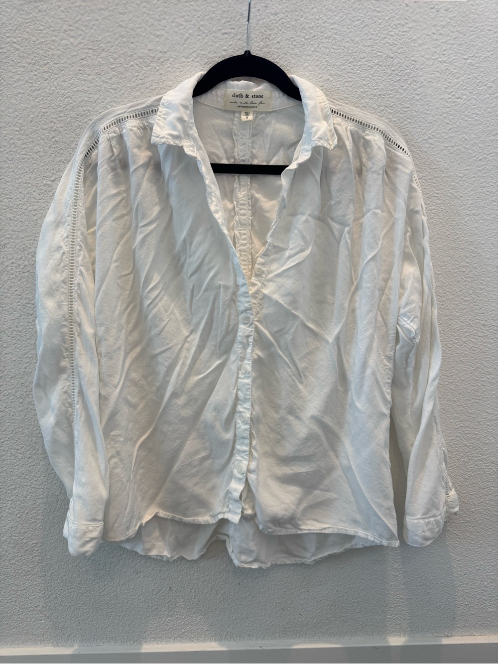 Cloth & Stone for Anthropologie white long-sleeve button-down shirt